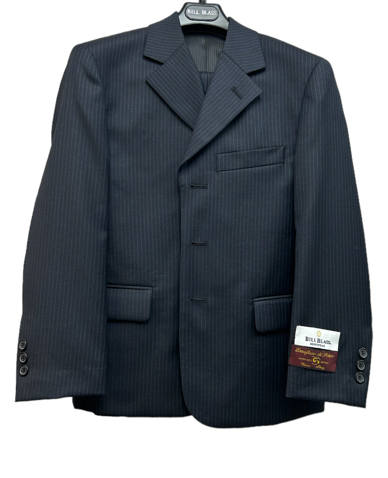 Bill Blass Boys Pinstripe Size 10 Husky Clearance Sale Suit-Navy Pinstripe
