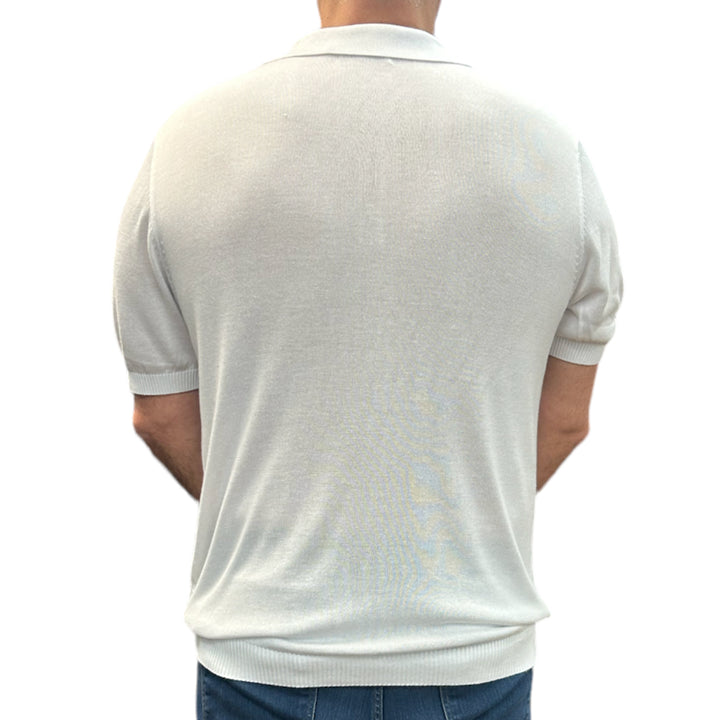 Lavane Short Sleeve Fancy Polo Shirt -White