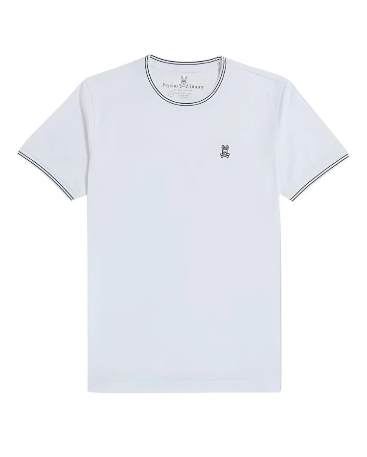 Psycho Bunny Men's Pima Cotton Tipped Logo Tee - White