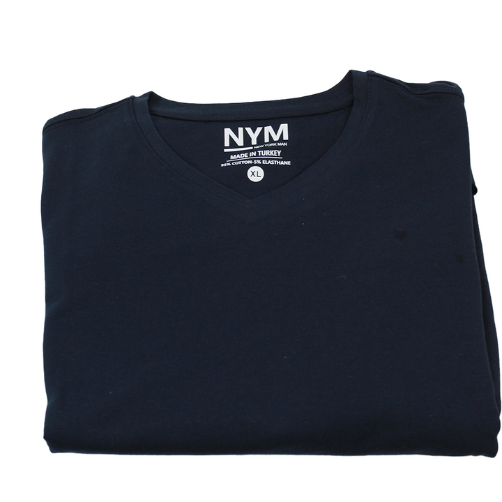New York Man Brand Fancy V-Neck T-Shirt Long Sleeve
