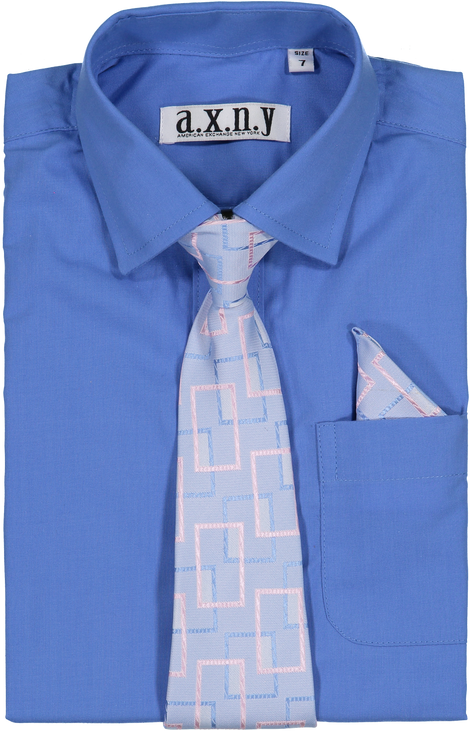 Boys Shirt and Tie Combo FBlue| American - Men's Tie NYC 20 Regular / Fblue Boys Shirt and Tie Combo FBlue| American - Men's Tie NYC 20 Regular / Fblue