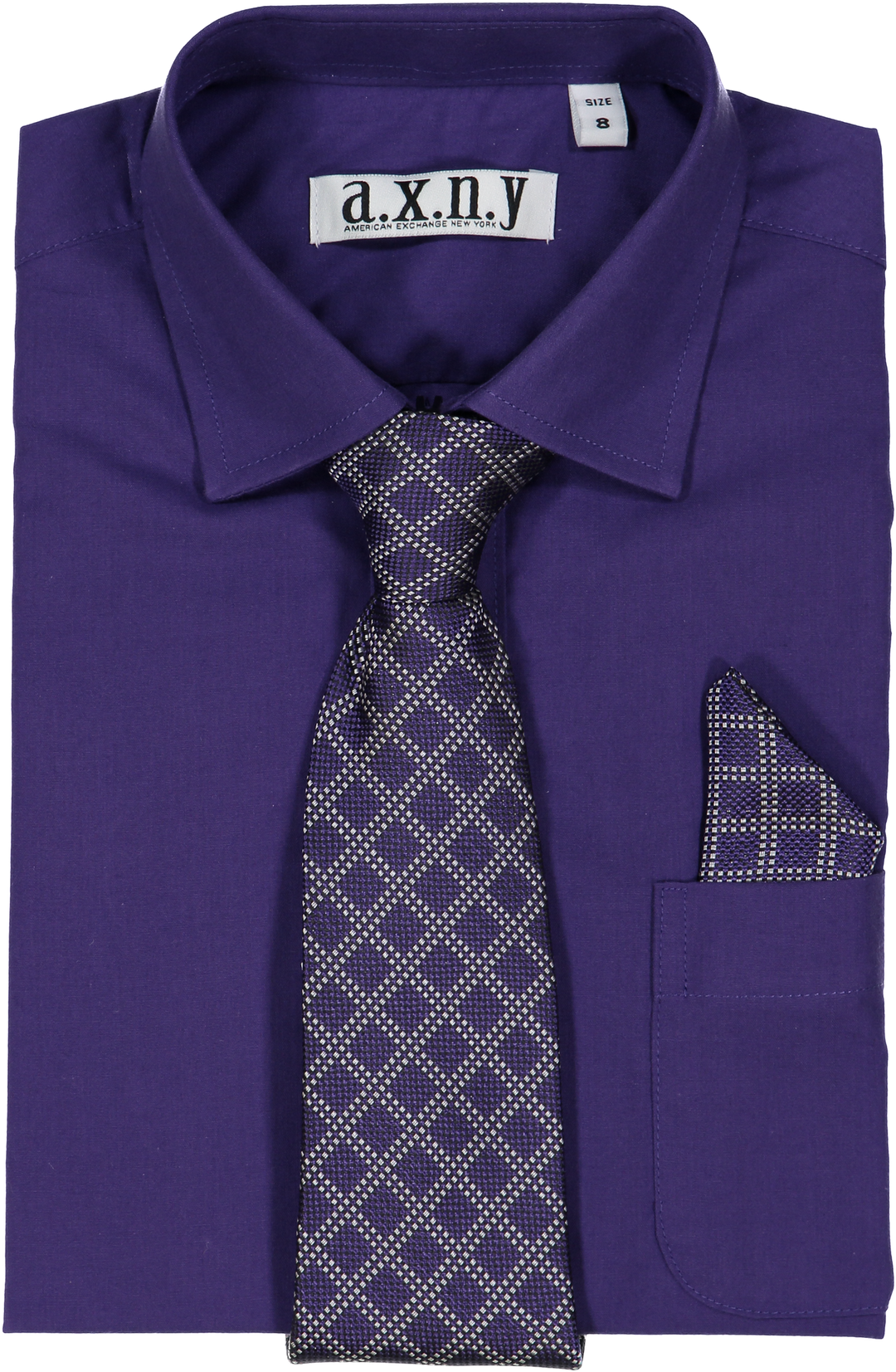American Exchange Boys Purple Button Down Dress Shirt - 55C01-Purple - New York Man Suits