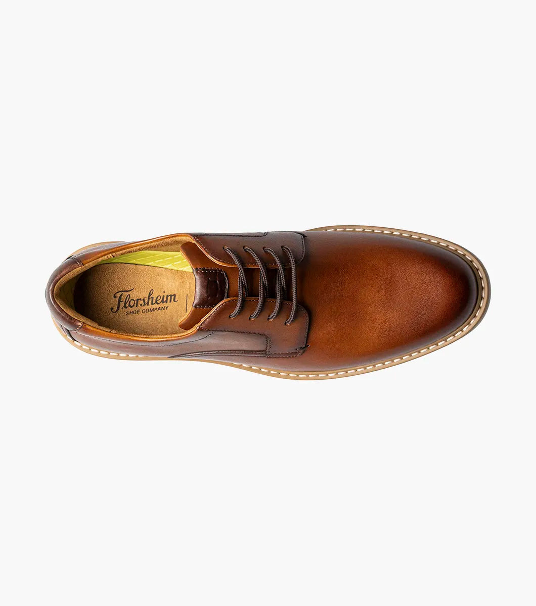 Florsheim Mens Norwalk Plain Toe Oxford Shoe-Cognac