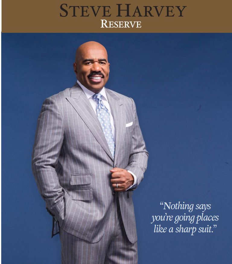 Steve Harvey Classic Collection Grey With Silver/Grey Pinstripes
