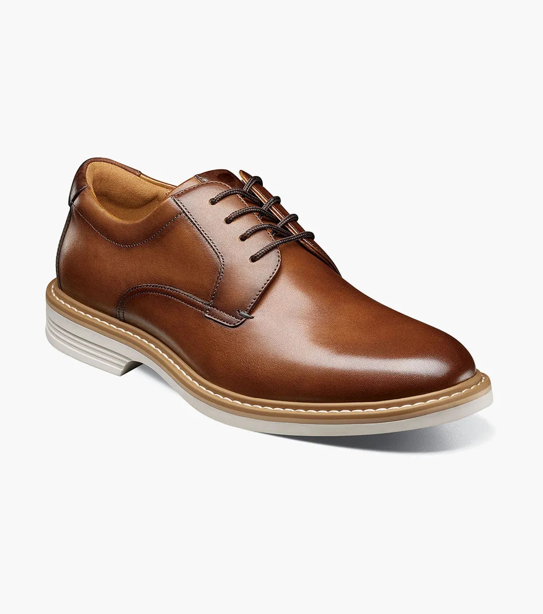 Florsheim Mens Norwalk Plain Toe Oxford Shoe-Cognac