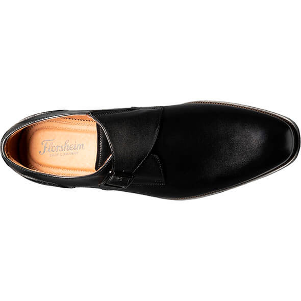 Floresheim Mens Cognac Plain Toe Single Monk Strap Shoes - New York Man Suits