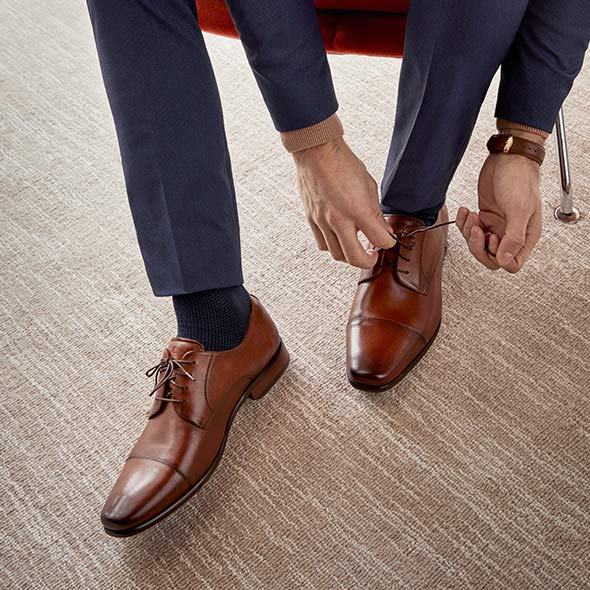 Florsheim Postino Cap Toe Ox Oxford Dress Shoes - Mens-Cognac - New York Man Suits