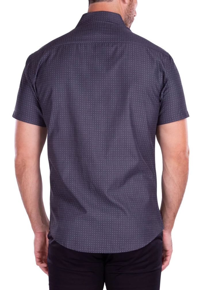 BeSpoke  COLLECTION Fancy Print SHIRT S/S-Charcoal