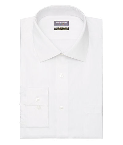 Van Huesen Slim FitFlex Stretch Wrinle Free Dress Shirt-White