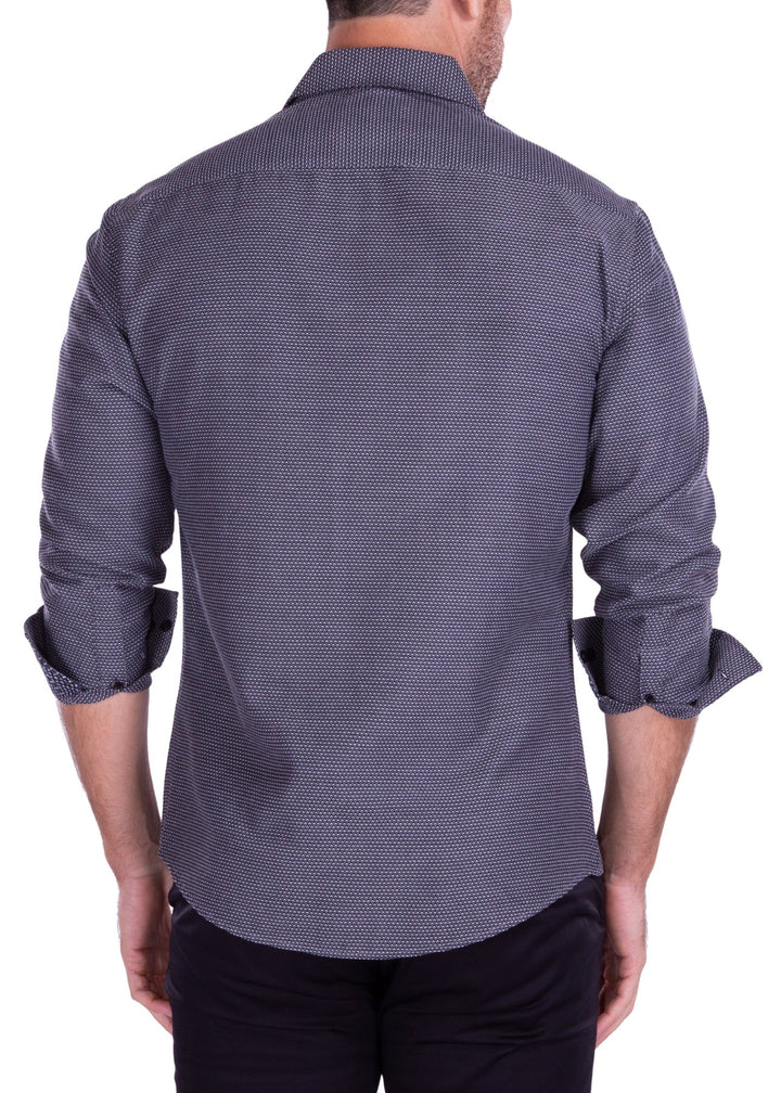 BeSpoke Mens Fancy Print Long Sleeve-Black