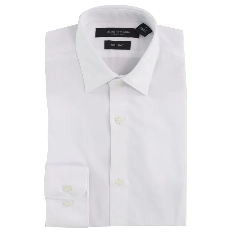 Andrew Marc New York Boys Solid White Dress Shirt - New York Man Suits