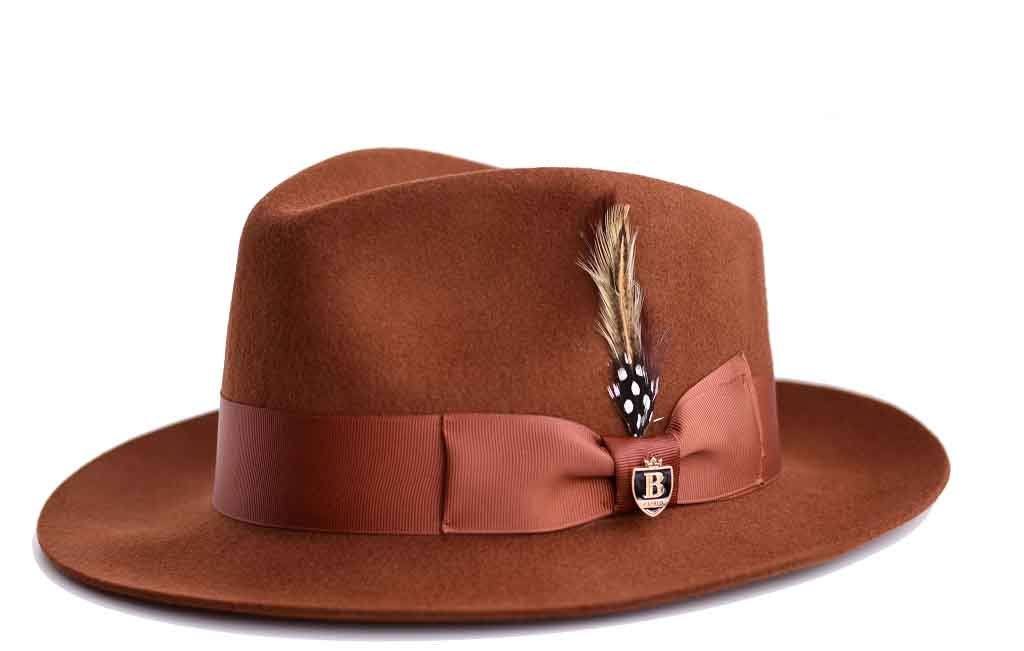 Bruno Capello Fabio Collection Fedora Hat-Brown