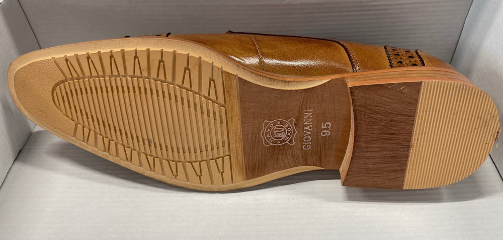 Giovanni Men's Lester Fancy Lace Upper Leather Shoe-Tan - New York Man Suits