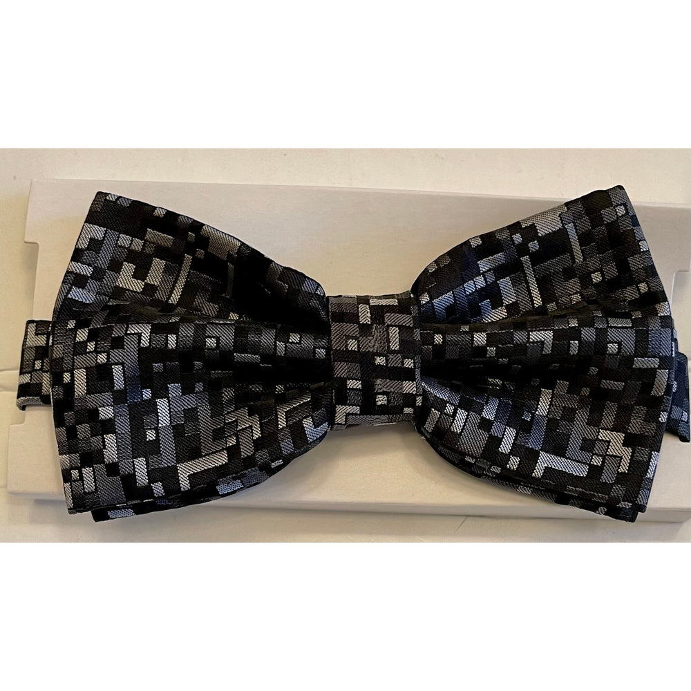 Adolfo Fancy Zig Zag Design Bow Tie Hanky & Cufflink Box Set - ABS59146 - New York Man Suits