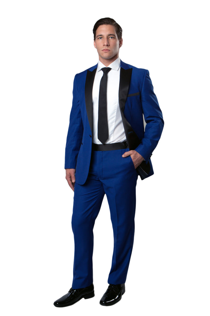 Peak Lapel Tuxedo Solid Slim Fit Prom Tuxedos For Men - New York Man Suits
