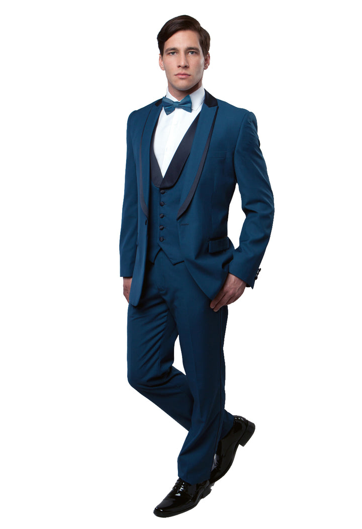 Shawl Collar Trim/ Peak Lapel Tuxedo Solid Slim Fit Prom Tuxedos For Men - New York Man Suits