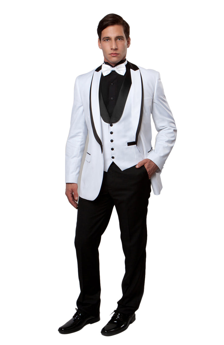 Shawl Collar Trim/ Peak Lapel Tuxedo Solid Slim Fit Prom Tuxedos For Men - New York Man Suits