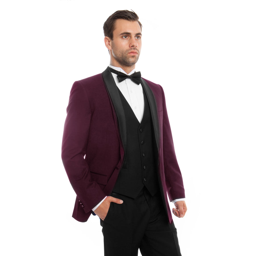 Shawl Collar Tuxedo Solid Slim Fit Prom Tuxedos For Men - New York Man Suits