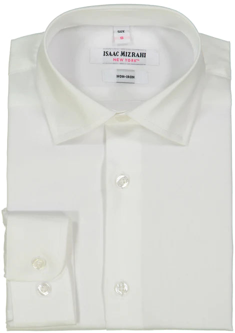 Isaac Mizrahi Boys Slim Fit Non Iron White Dress Shirt-White – New