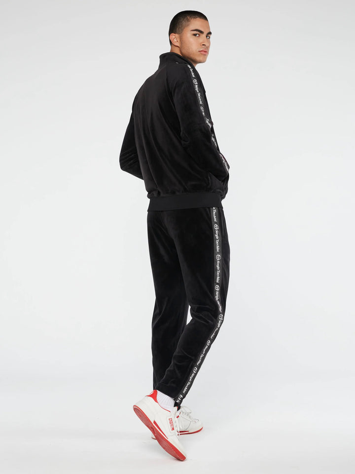 Sergio Tacchini Logo Velour Track Jacket-Black