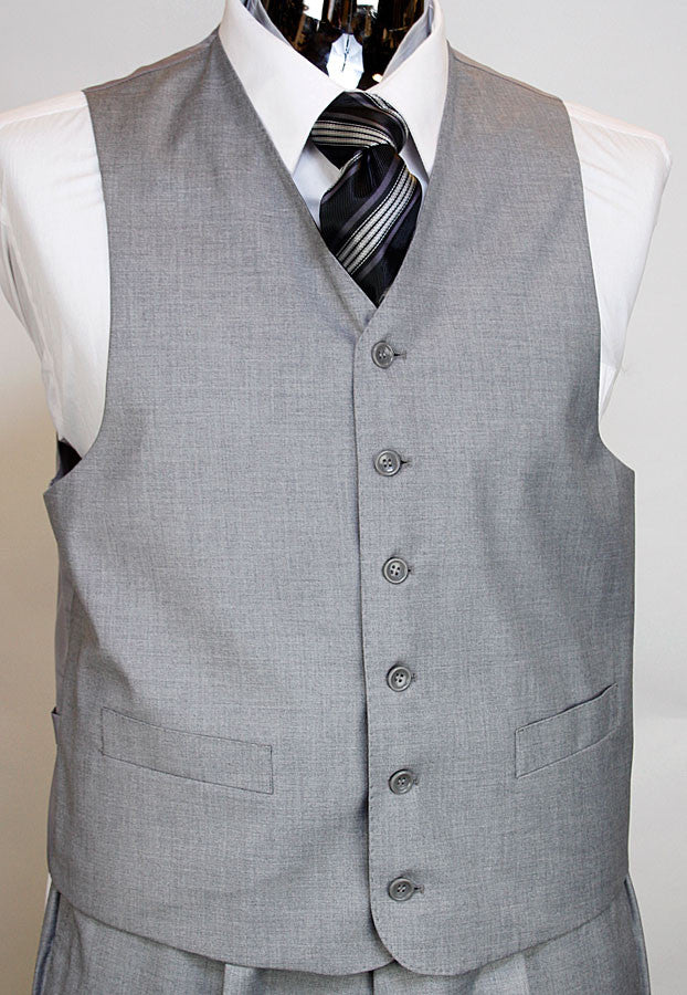 Tzarelli Mens Light Grey 3pc 2 Button Italian Designer Suit - TZ100 - New York Man Suits