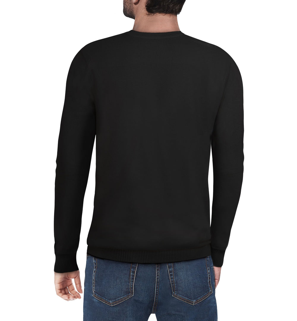 XRAY Men`s V-NECK Sweater With Rib Neck-Black - New York Man Suits