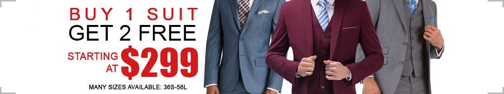 Suit - Buy 1 Suit Get 2 Free for $299 - Mens Suit Sale