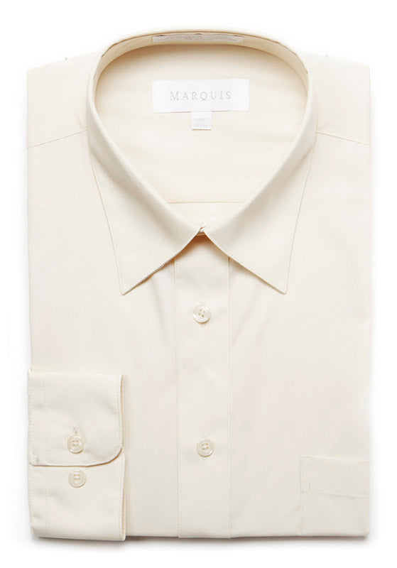 Marquis Men's Classic Fit Solid Dress Shirt - Ecru - shirt | New York Man Suits