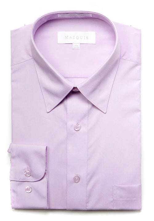 Marquis Men's Classic Fit Solid Dress Shirt - Lilac - shirt | New York Man Suits