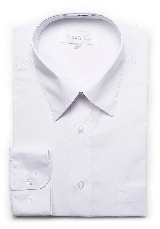 Marquis Men's Classic Fit Solid Dress Shirt - White - shirt | New York Man Suits