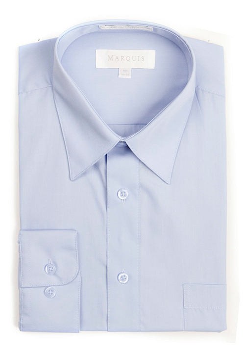 Marquis Men's Classic Fit Solid Dress Shirt - Light Blue - shirt | New York Man Suits