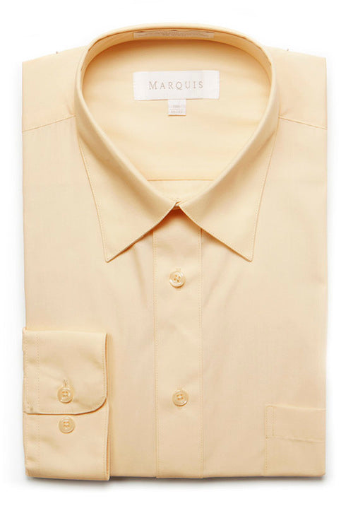 Marquis Men's Classic Fit Solid Dress Shirt - Soft Butter