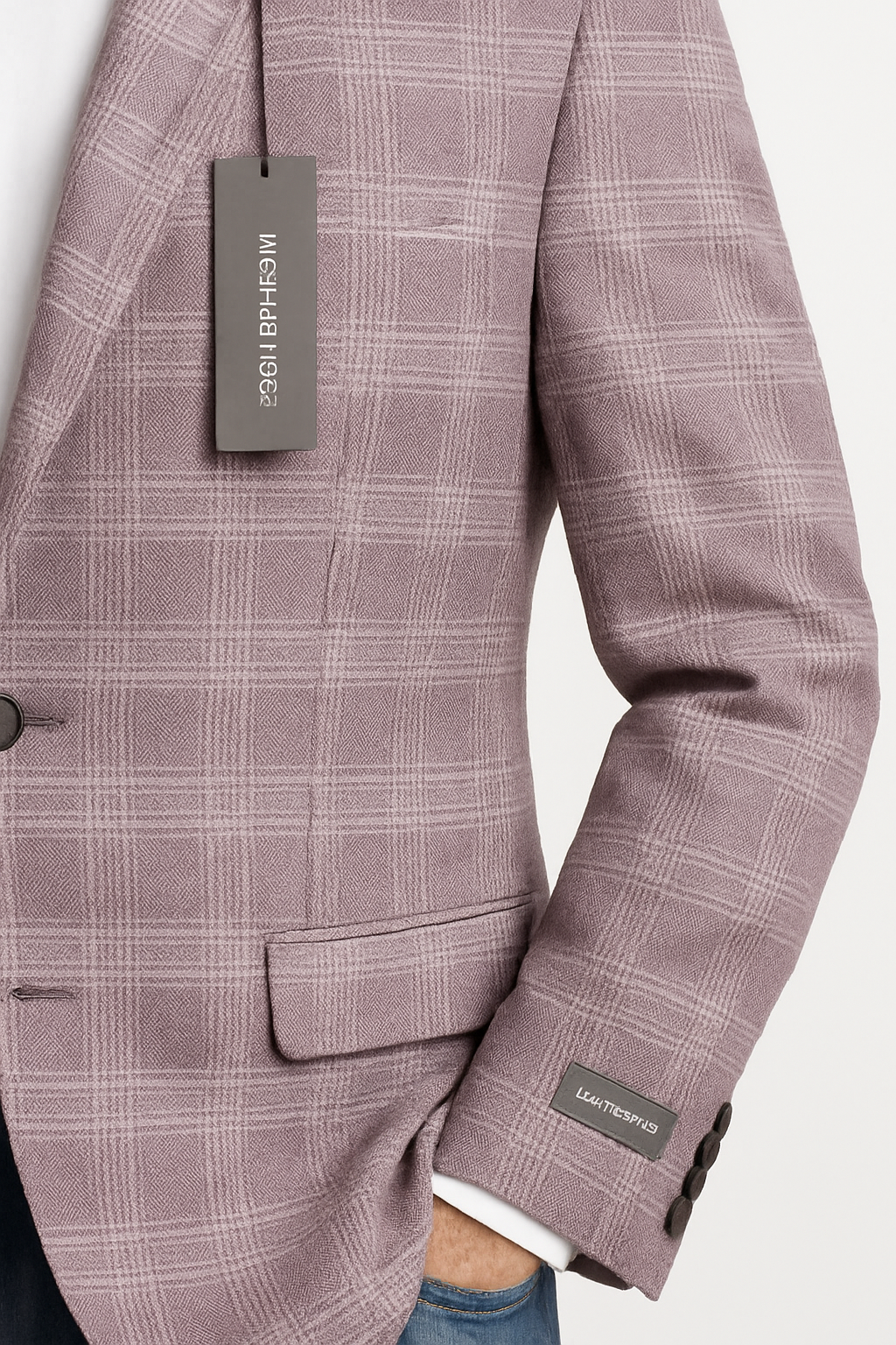 Michael Kors Burgundy Window Pane 2 Button Sport Jacket