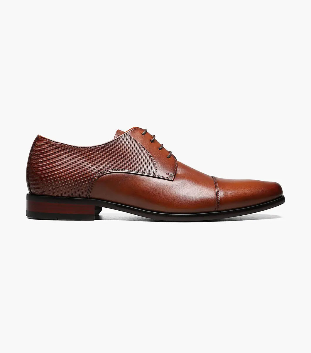 Florsheim Mens 3E Wide Width Cap Toe Dress Shoes-Cognac - shoes - view 2 | New York Man Suits