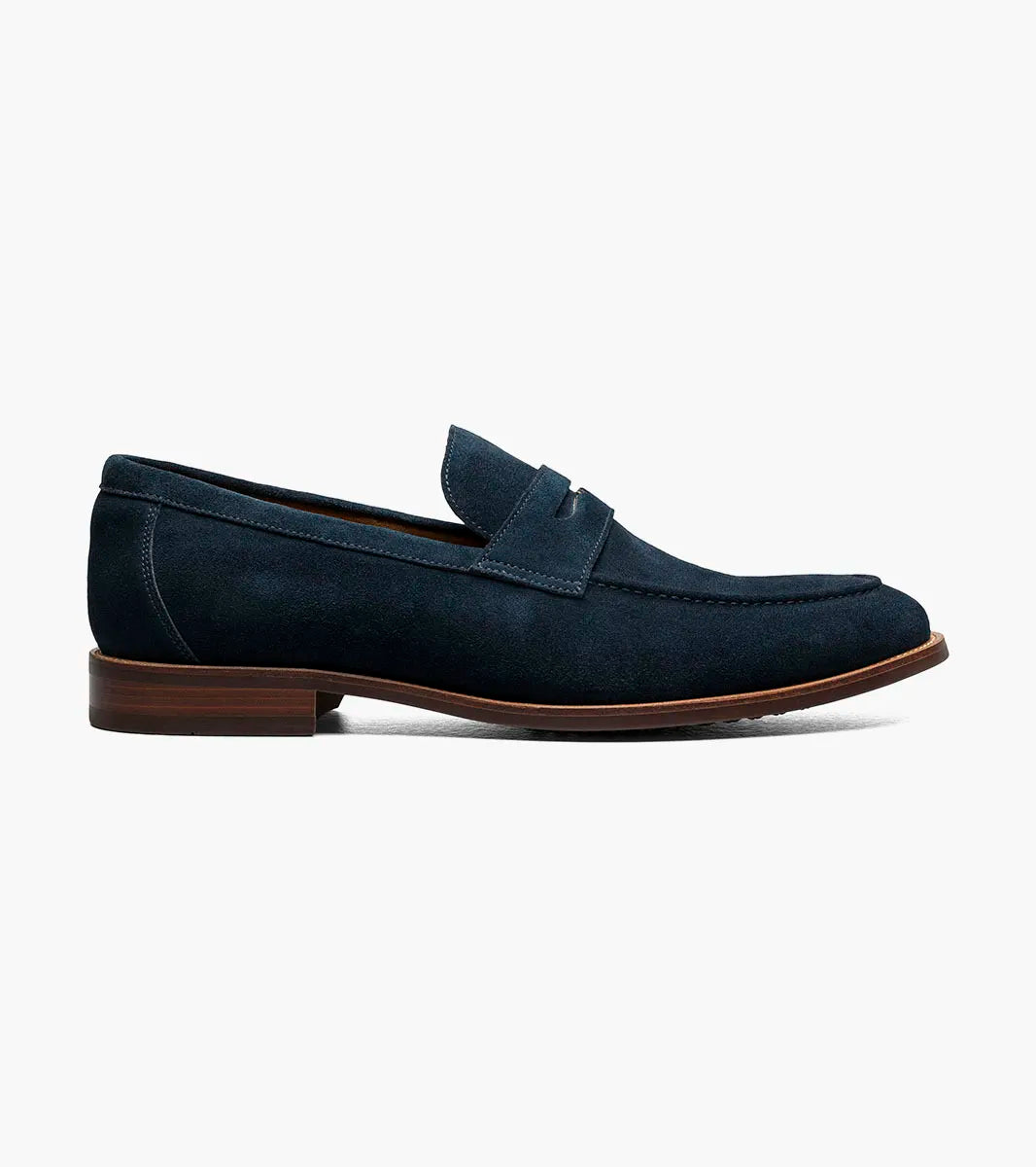 Florsheim Mens Rucci Suede Penny Loafer Shoe-Navy - shoes - view 2 | New York Man Suits