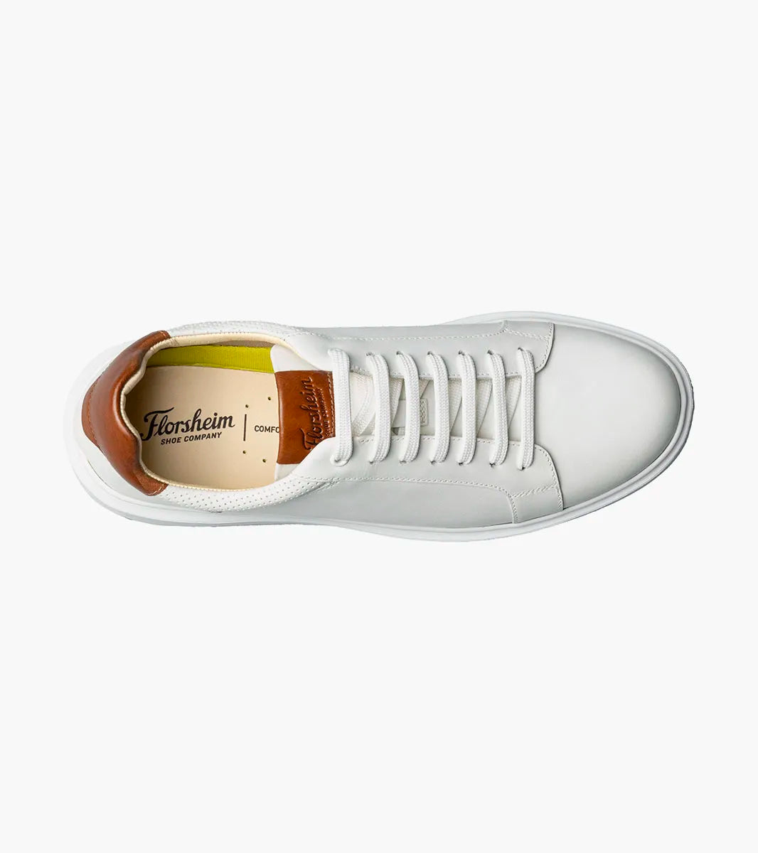 Florsheim Men Social Lace To Toe Sneaker Shoe-White - shoes - view 2 | New York Man Suits
