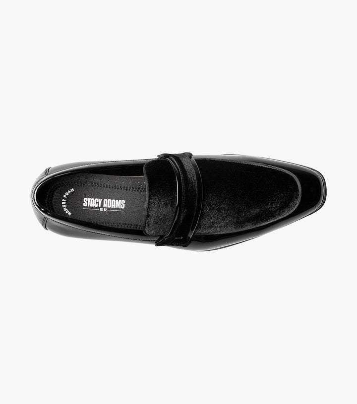 Stacy Adams Spratley Black Slip-On - back view