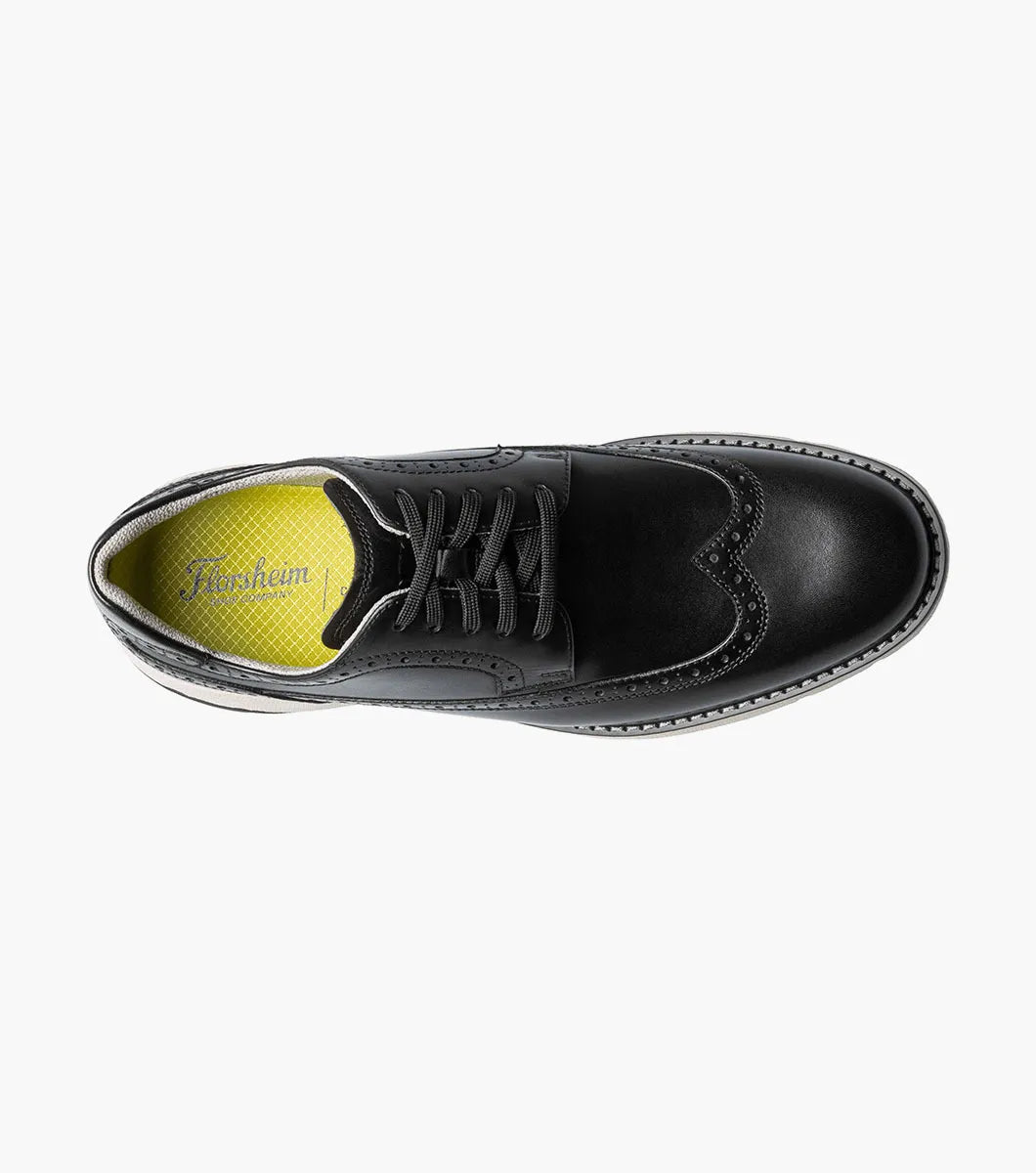 Florsheim Mens Frenzi Wingtip Oxford Sneaker Shoe-Black - shoes - view 2 | New York Man Suits