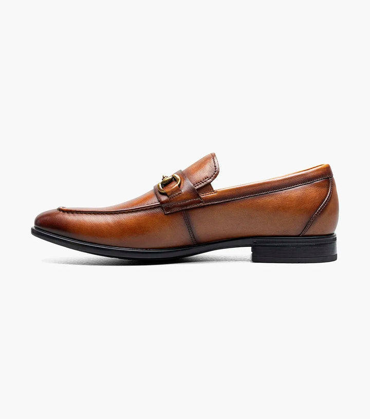 Florsheim Mens Zaffiro Mock Toe Bit Loafer 2 Gold Buckle-Saddle Tan