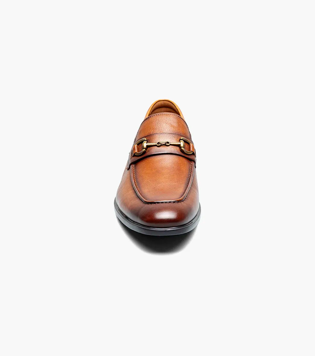 Florsheim Mens Zaffiro Mock Toe Bit Loafer 2 Gold Buckle-Saddle Tan
