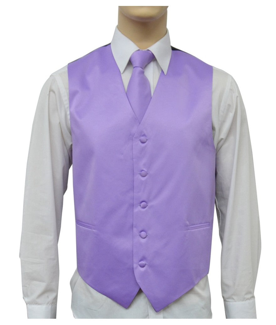 Brand Q. Men's Satin Lilac-10 NN Color Tuxedo Vest and Tie - tuxedo | New York Man Suits