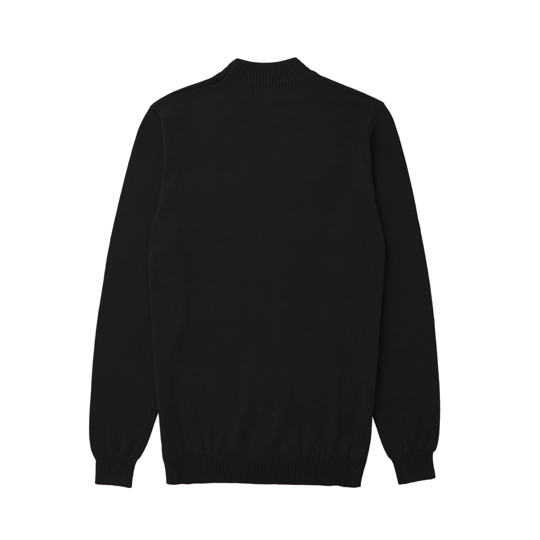 Long Sleeve Mock Neck Sweater by Lorenzo Franco - Black