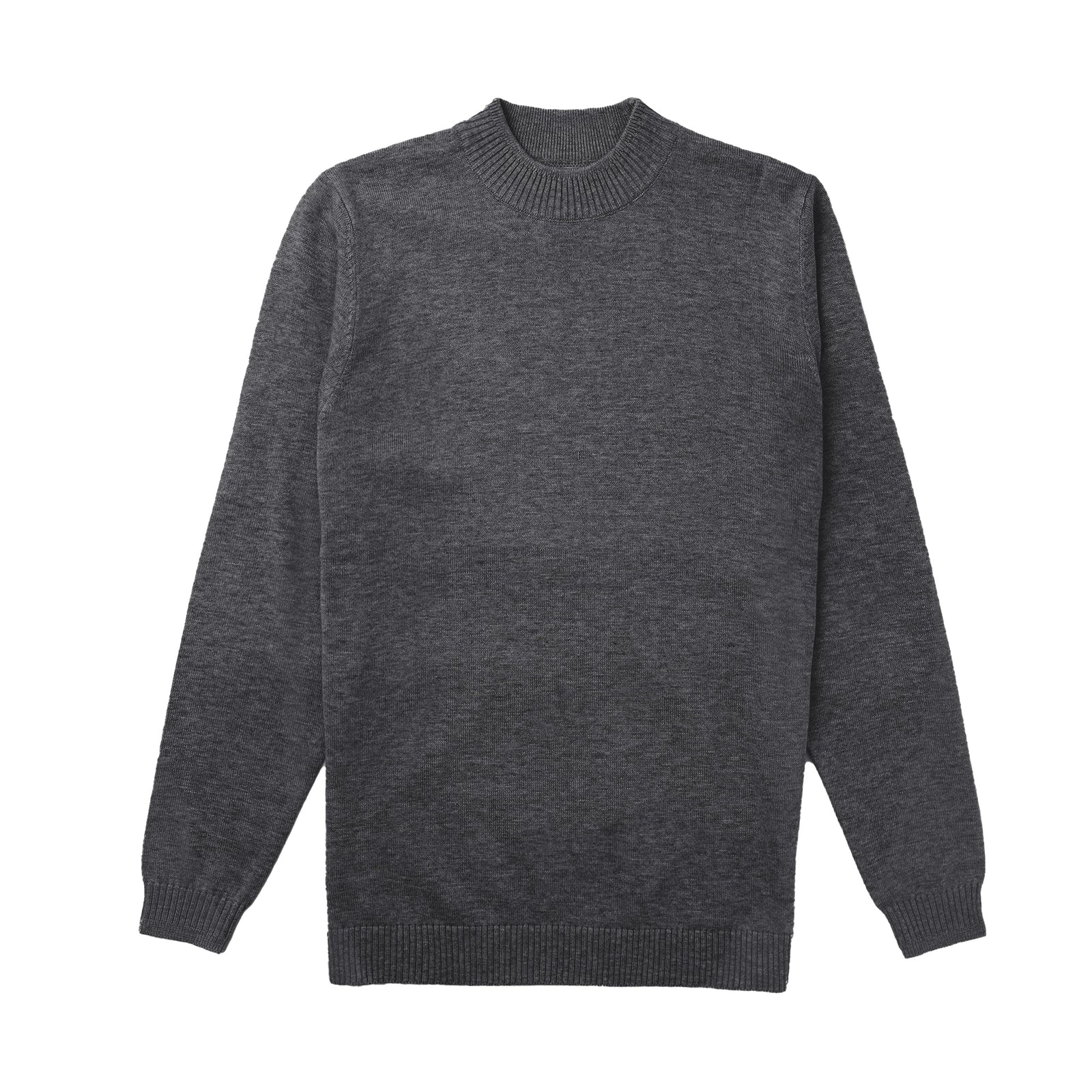 Long Sleeve Mock Neck Sweater by Lorenzo Franco-Charcoal - sweater | New York Man Suits