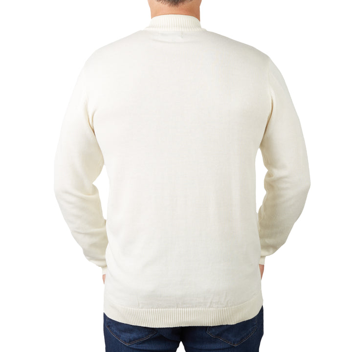 Long Sleeve Mock Neck Sweater by Lorenzo Franco - Cream