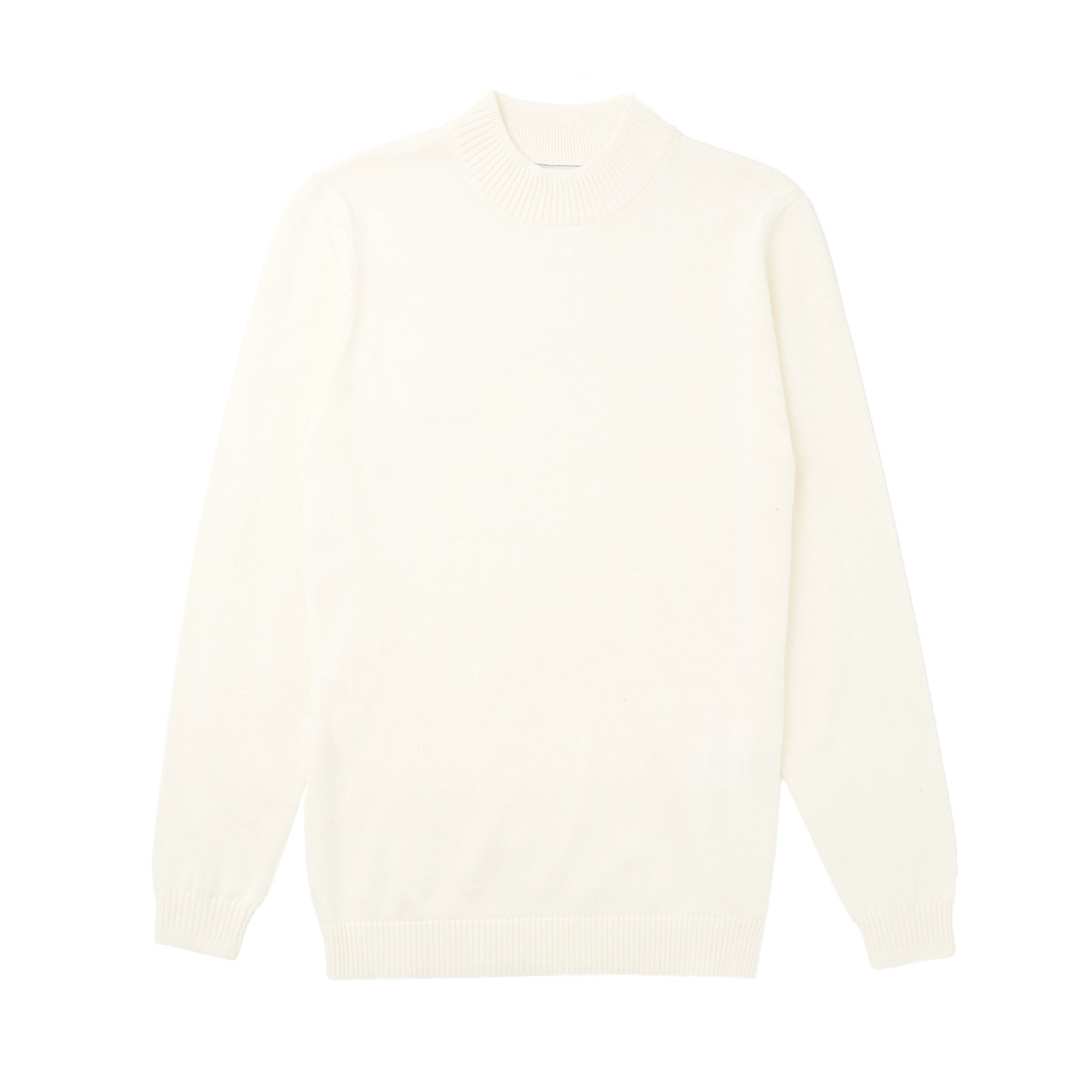 Long Sleeve Mock Neck Sweater by Lorenzo Franco - Cream - sweater | New York Man Suits