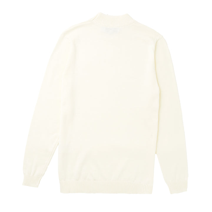 Long Sleeve Mock Neck Sweater by Lorenzo Franco - Cream