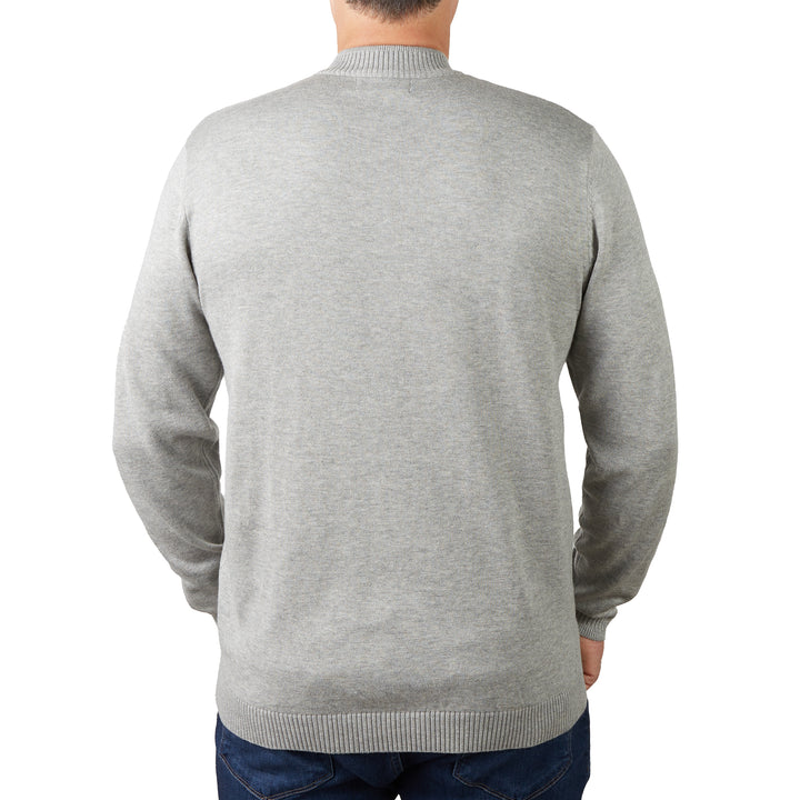 Long Sleeve Mock Neck Sweater by Lorenzo Franco - Light Grey