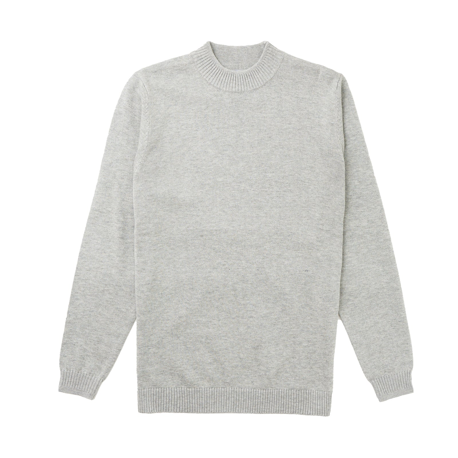 Long Sleeve Mock Neck Sweater by Lorenzo Franco - Light Grey - sweater | New York Man Suits