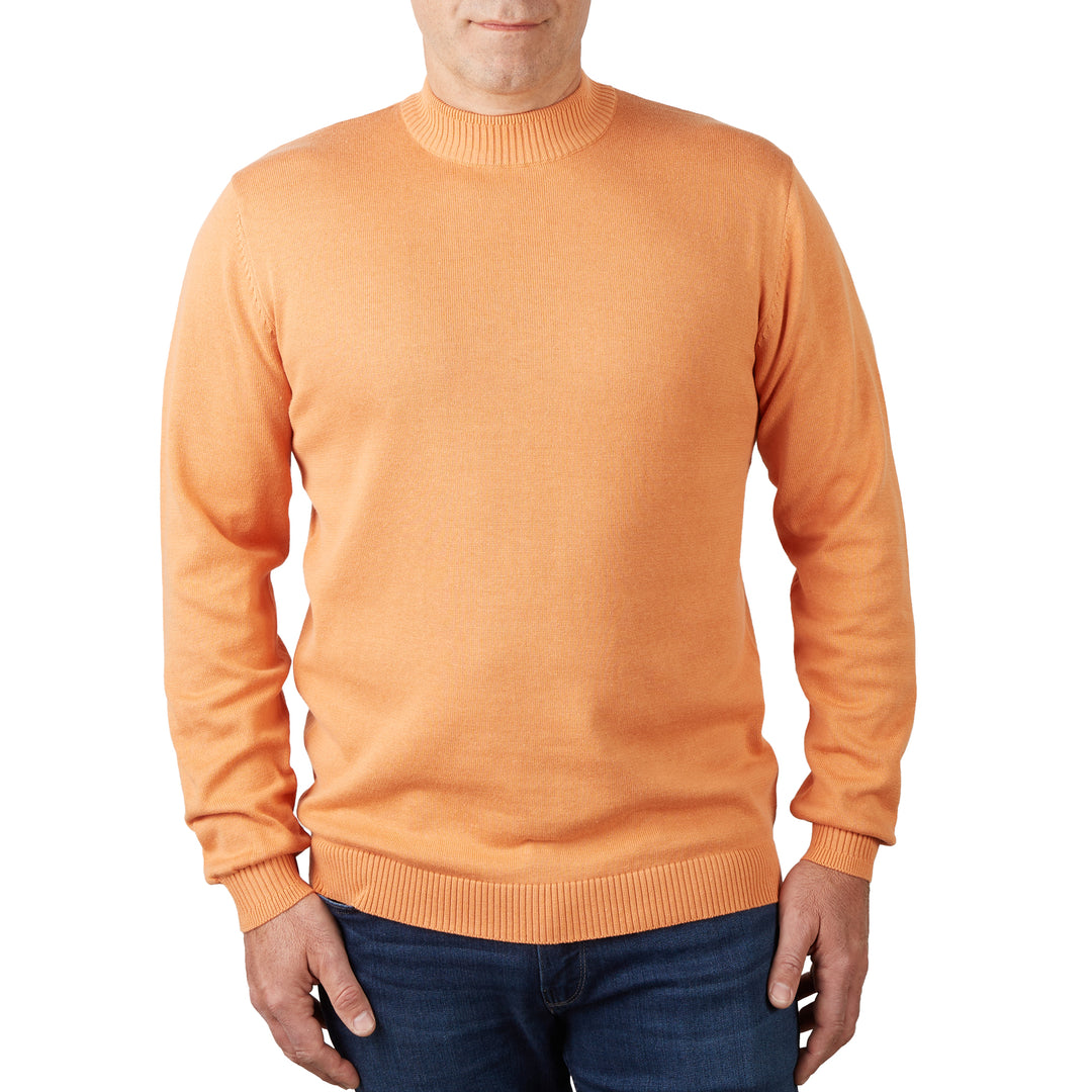 Long Sleeve Mock Neck Sweater by Lorenzo Franco - Melon