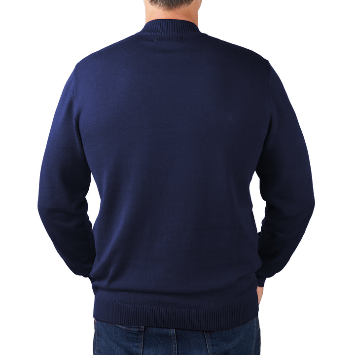 Long Sleeve Mock Neck Sweater by Lorenzo Franco - Navy